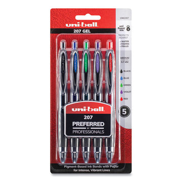 uni-ball® Signo 207 Gel Pen, Retractable, Medium 0.7 Mm, Assorted Ink And Barrel Colors, 5-pack freeshipping - TVN Wholesale